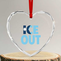Minnesota Ice Out Heart Crystal Glass Ornament MN State Anti Ice Movement Protest Statement