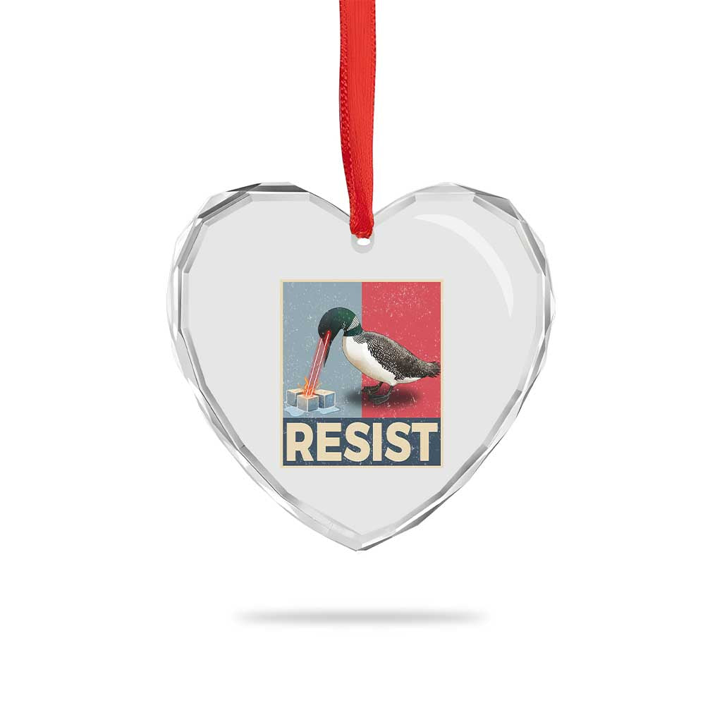 Minnesota Loon Resist Heart Crystal Glass Ornament Loon Bird Laser Ice Cube Poster Graphic