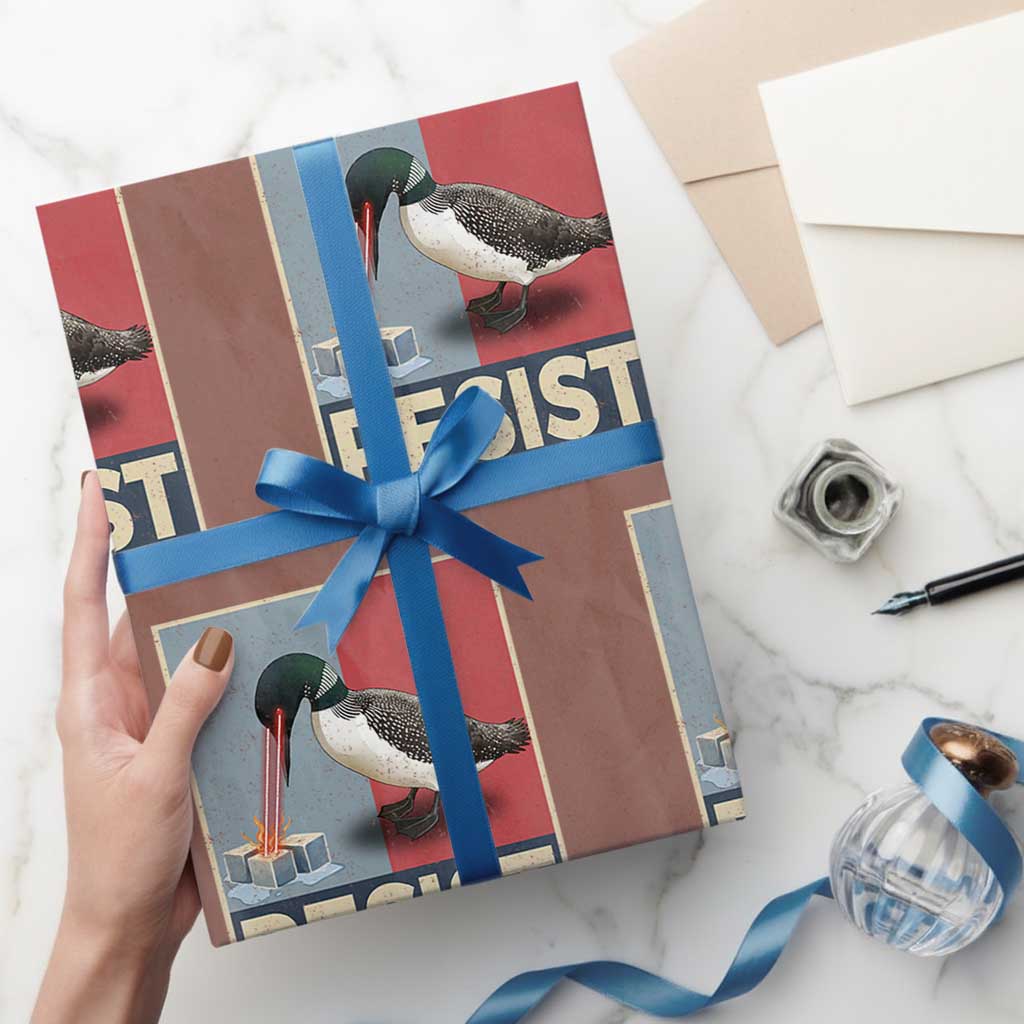 Minnesota Loon Resist Wrapping Paper Roll Loon Bird Laser Ice Cube Poster Graphic