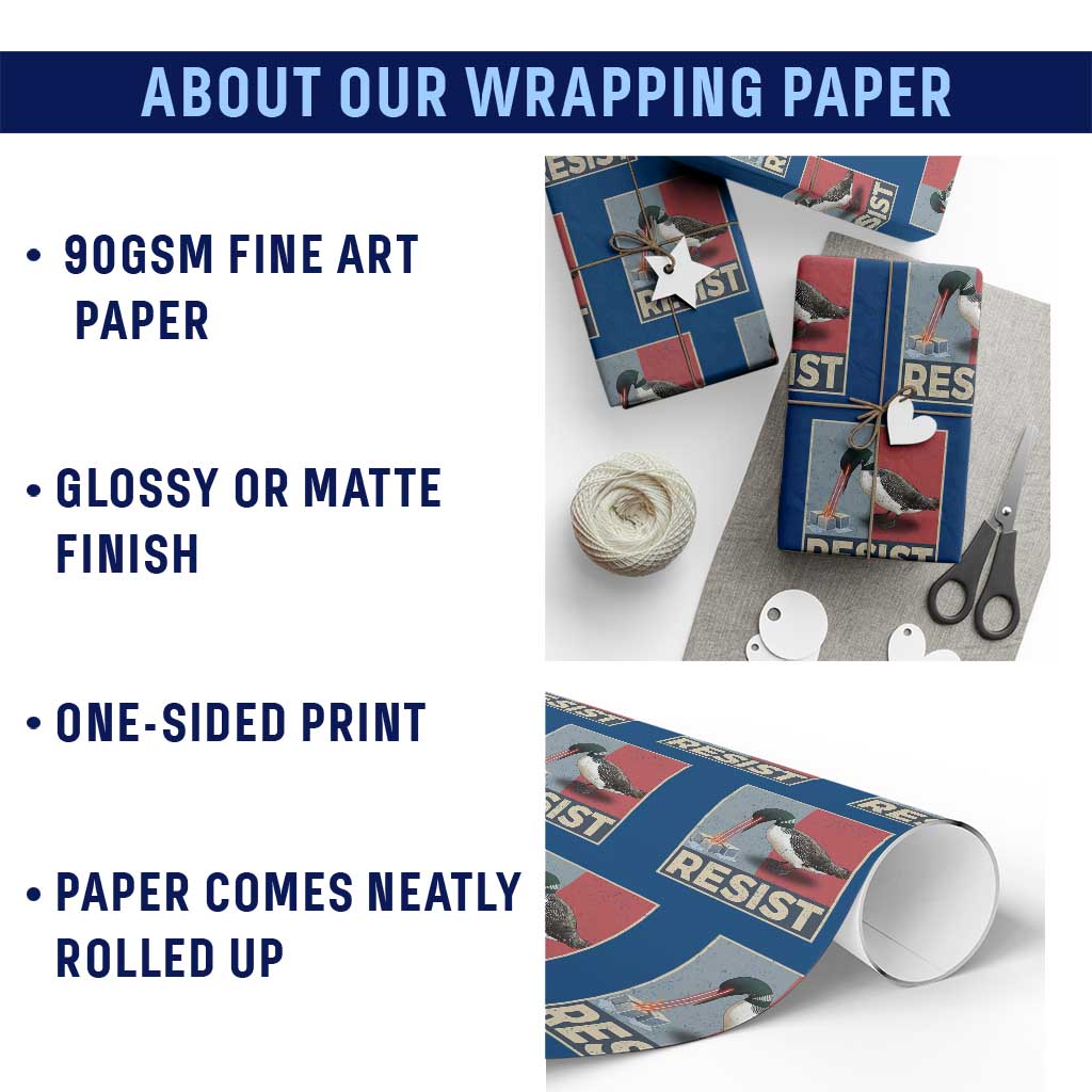 Minnesota Loon Resist Wrapping Paper Roll Loon Bird Laser Ice Cube Poster Graphic