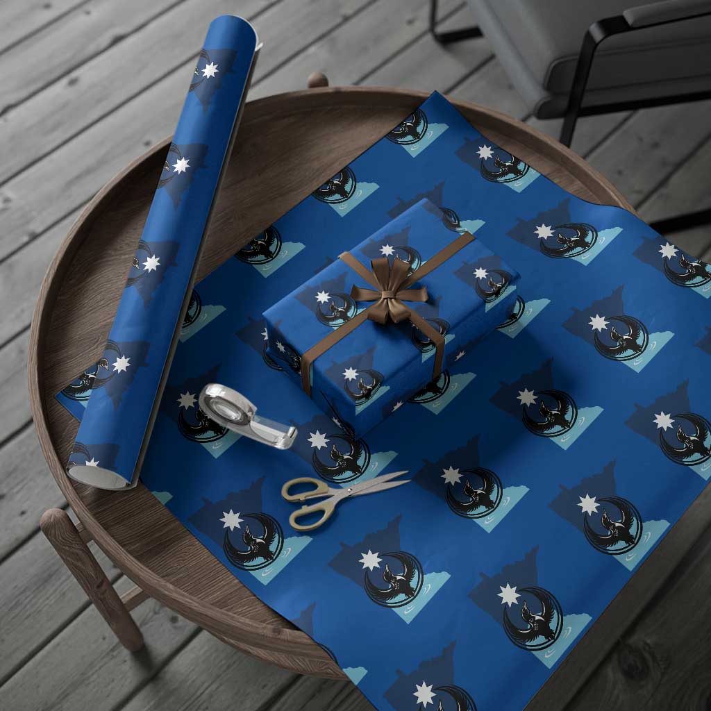Minnesota Loon Rising Wrapping Paper Roll Star Emblem MN State Flag Pride