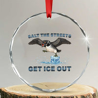 Minnesota Loon Salt The Streets Get Ice Out Crystal Glass Ornament