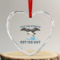 Minnesota Loon Salt The Streets Get Ice Out Heart Crystal Glass Ornament