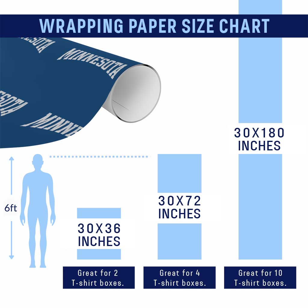 Minnesota MN State Throwback Design Vintage Wrapping Paper Roll