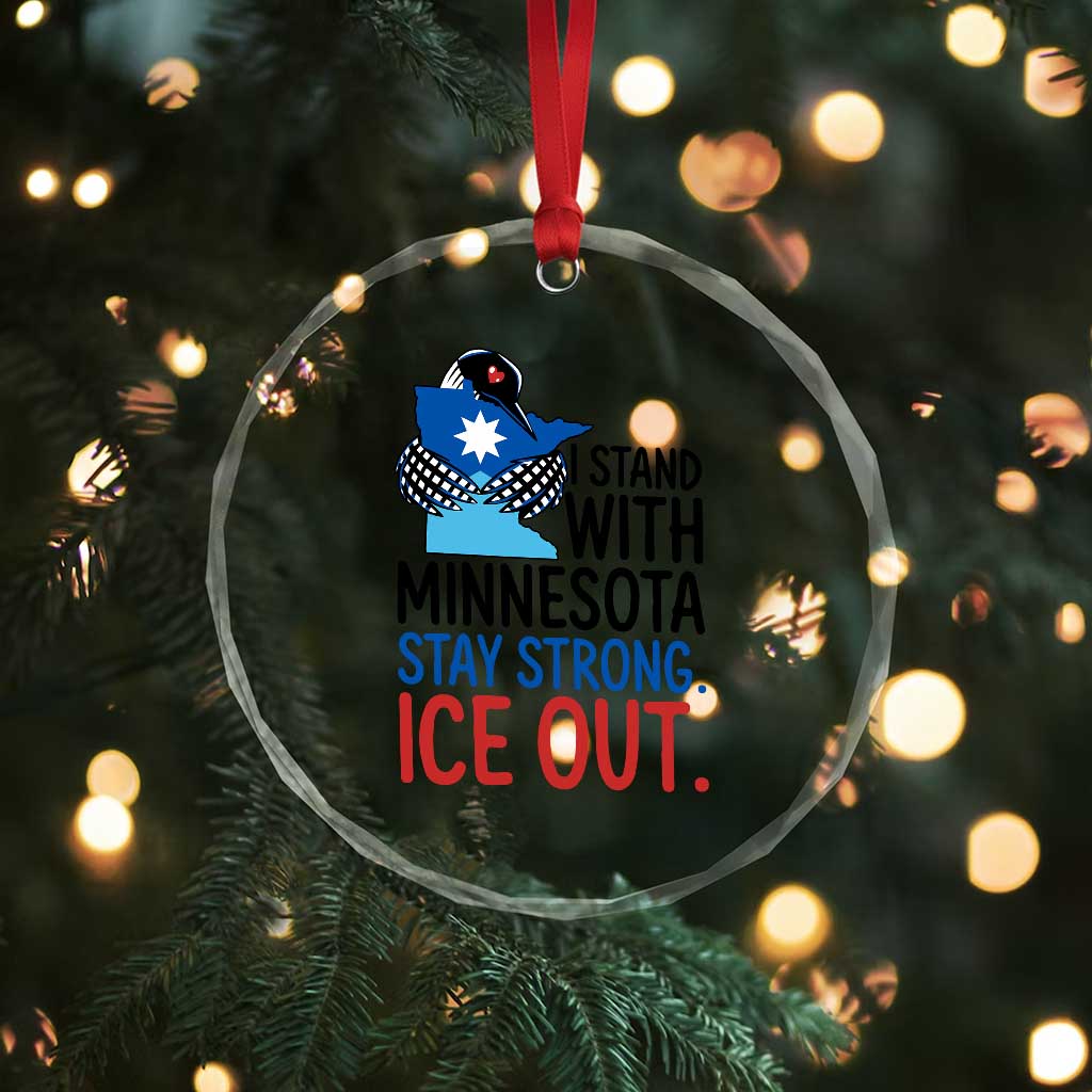 Minnesota Pride Common Loon Crystal Glass Ornament Stand With Minnesota Ice Out
