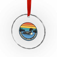Minnesota Rebel Alliance Vintage Retro Sunset Loon Crystal Glass Ornament