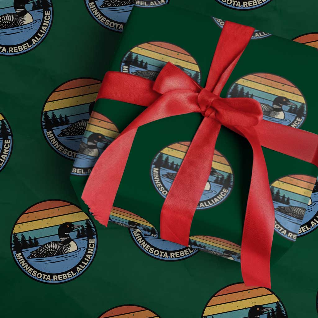 Minnesota Rebel Alliance Vintage Retro Sunset Loon Wrapping Paper Roll