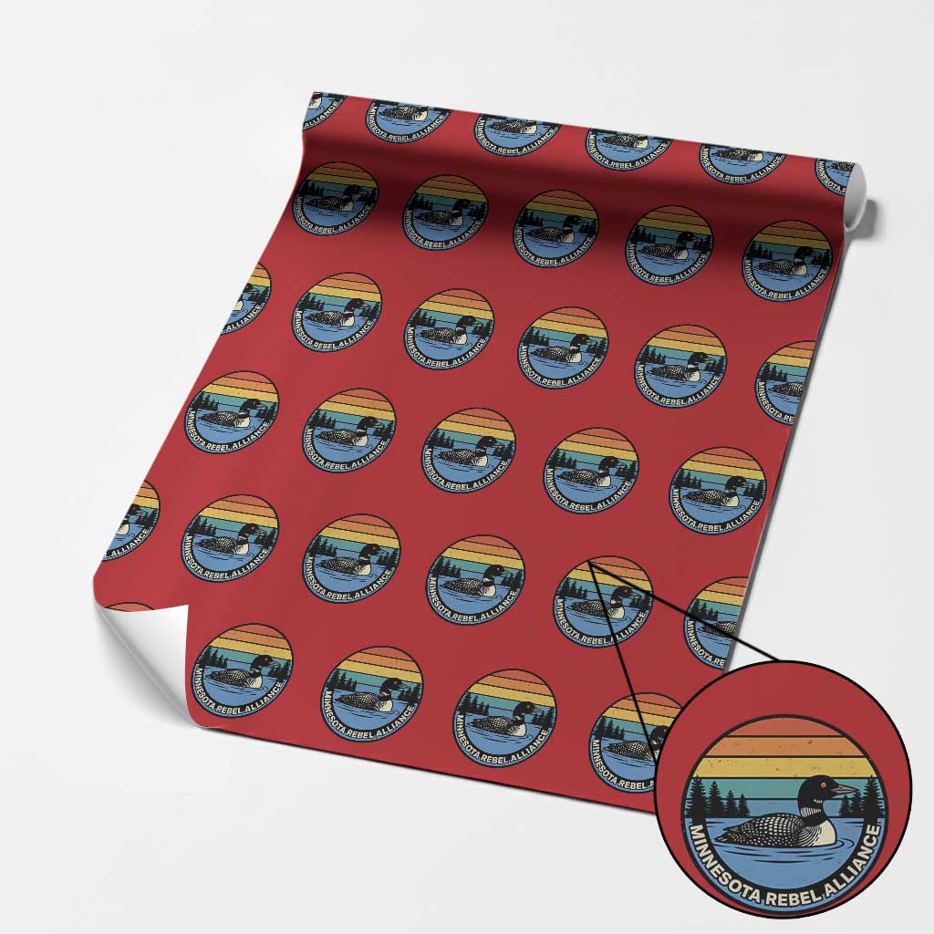 Minnesota Rebel Alliance Vintage Retro Sunset Loon Wrapping Paper Roll