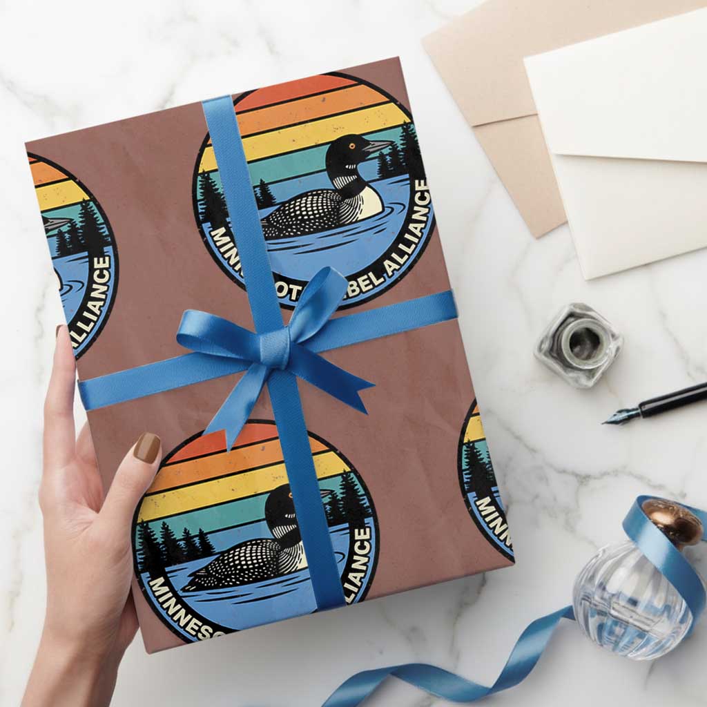 Minnesota Rebel Alliance Vintage Retro Sunset Loon Wrapping Paper Roll