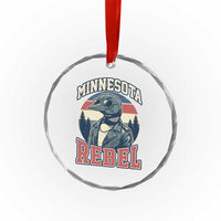 Minnesota Rebel Grumpy Loon Crystal Glass Ornament Retro Vintage Politcal Resistance