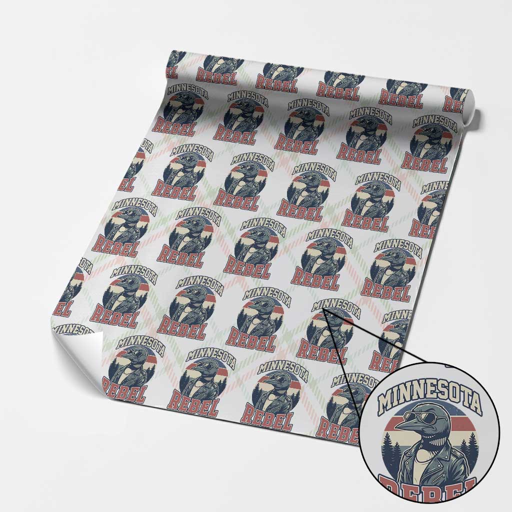 Minnesota Rebel Grumpy Loon Wrapping Paper Roll Retro Vintage Politcal Resistance