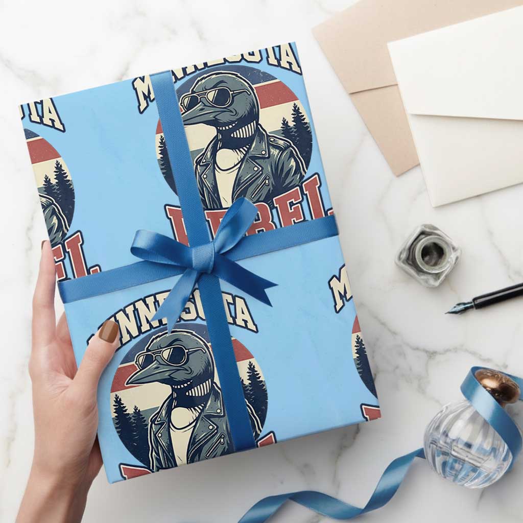 Minnesota Rebel Grumpy Loon Wrapping Paper Roll Retro Vintage Politcal Resistance