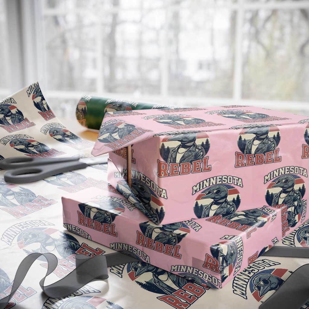 Minnesota Rebel Grumpy Loon Wrapping Paper Roll Retro Vintage Politcal Resistance