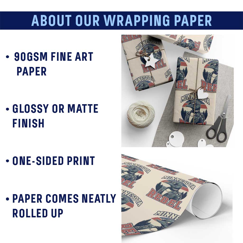 Minnesota Rebel Grumpy Loon Wrapping Paper Roll Retro Vintage Politcal Resistance