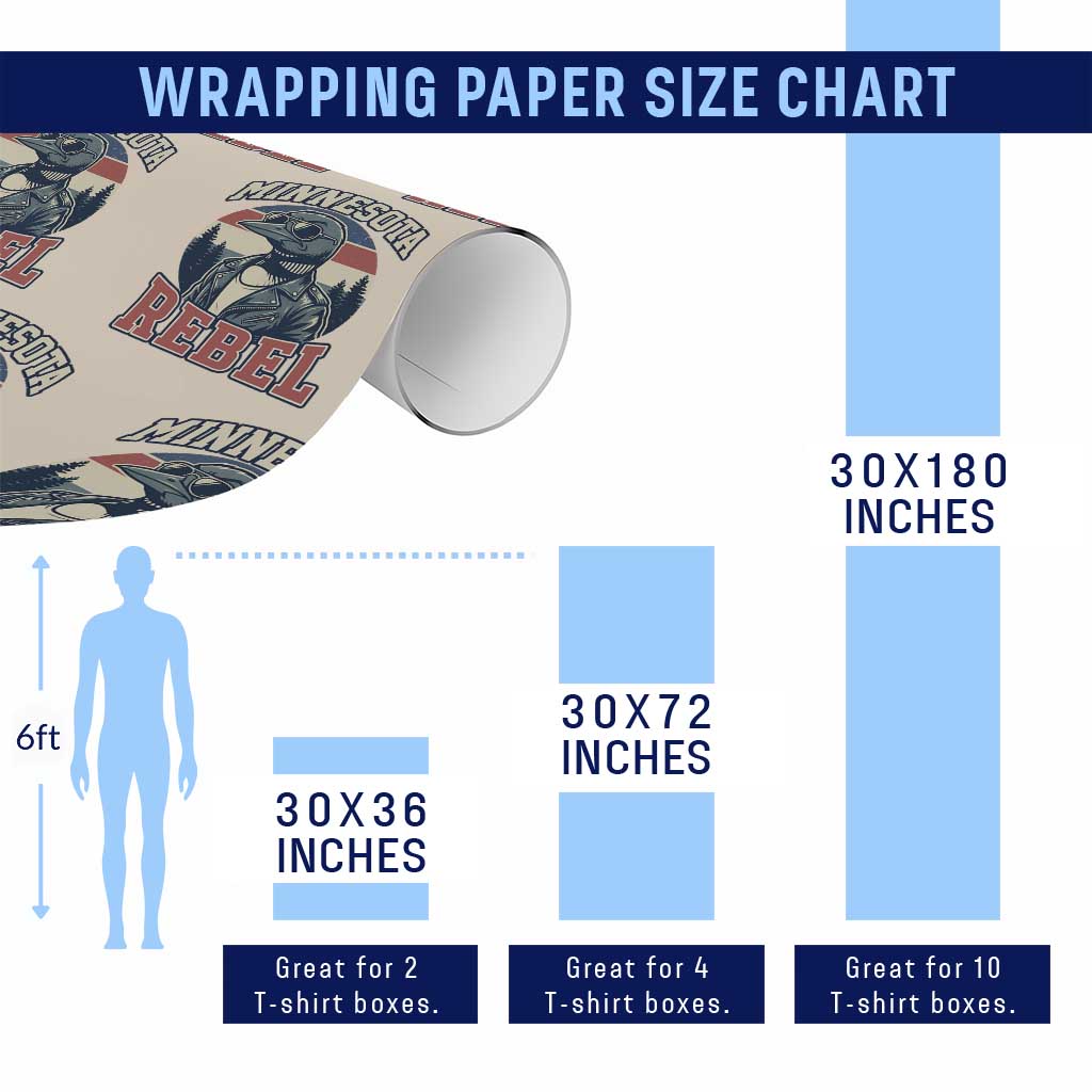 Minnesota Rebel Grumpy Loon Wrapping Paper Roll Retro Vintage Politcal Resistance