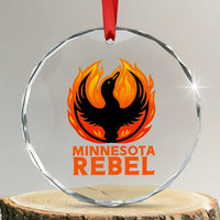 Minnesota Rebel Loon Crystal Glass Ornament Rising From Fire Political Resistance