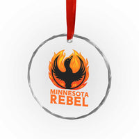 Minnesota Rebel Loon Crystal Glass Ornament Rising From Fire Political Resistance