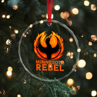 Minnesota Rebel Loon Crystal Glass Ornament Rising From Fire Political Resistance