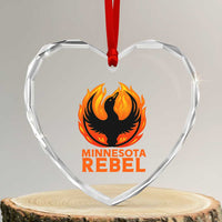 Minnesota Rebel Loon Heart Crystal Glass Ornament Rising From Fire Political Resistance