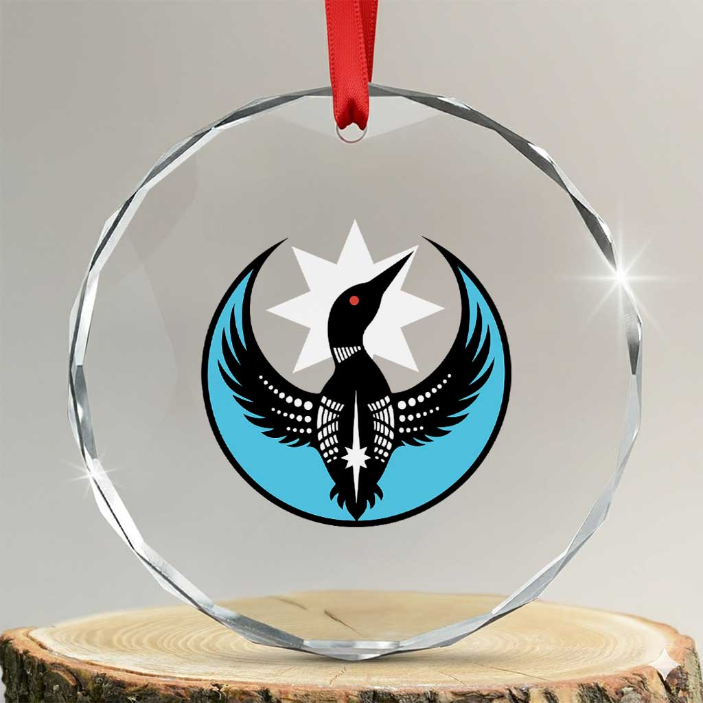 Minnesota Rebel Loon Star Emblem Crystal Glass Ornament Rebellion Symbolic Unity Graphic