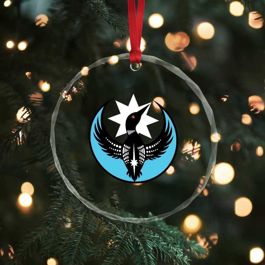 Minnesota Rebel Loon Star Emblem Crystal Glass Ornament Rebellion Symbolic Unity Graphic