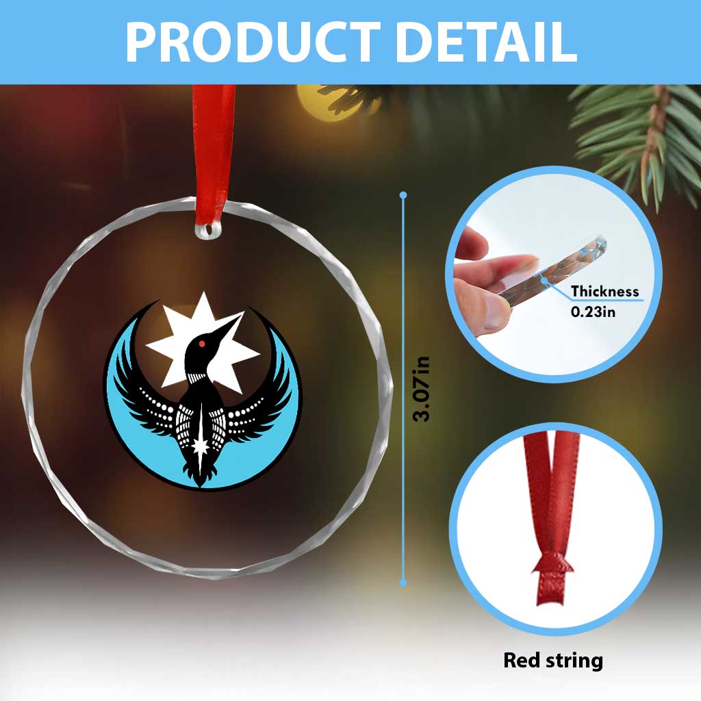 Minnesota Rebel Loon Star Emblem Crystal Glass Ornament Rebellion Symbolic Unity Graphic