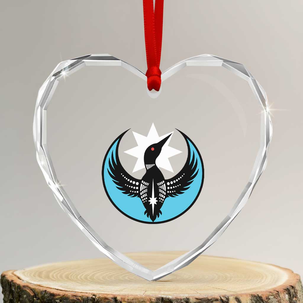 Minnesota Rebel Loon Star Emblem Heart Crystal Glass Ornament Rebellion Symbolic Unity Graphic