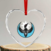 Minnesota Rebel Loon Star Emblem Heart Crystal Glass Ornament Rebellion Symbolic Unity Graphic