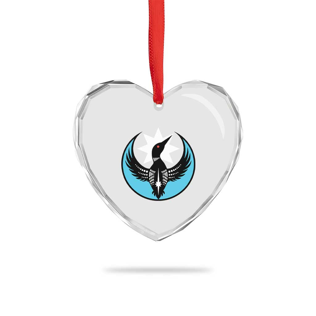 Minnesota Rebel Loon Star Emblem Heart Crystal Glass Ornament Rebellion Symbolic Unity Graphic