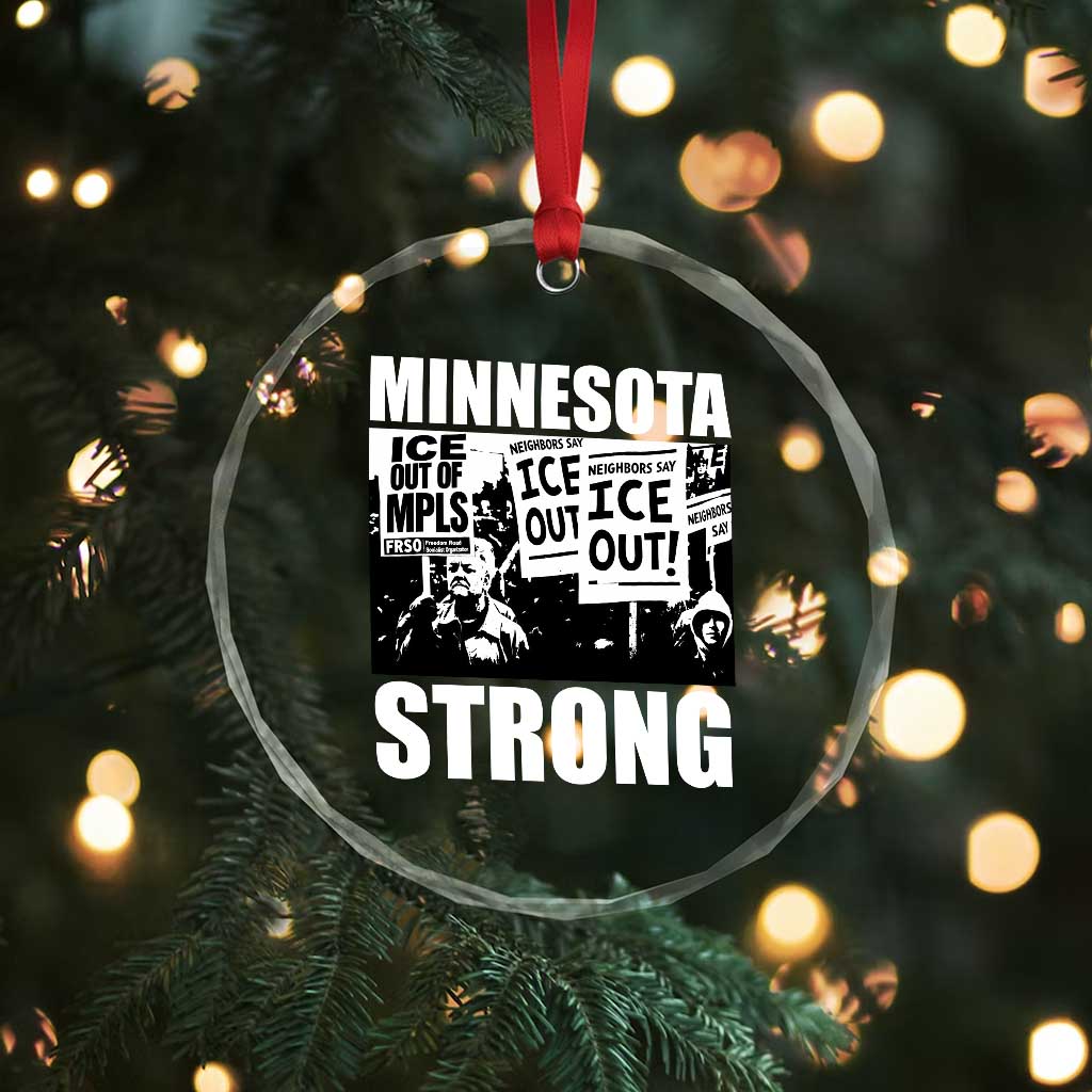 Minnesota Resist Anti ICE Immigration Protest Crystal Glass Ornament Bruce Streets Of Minneapolis Right Now