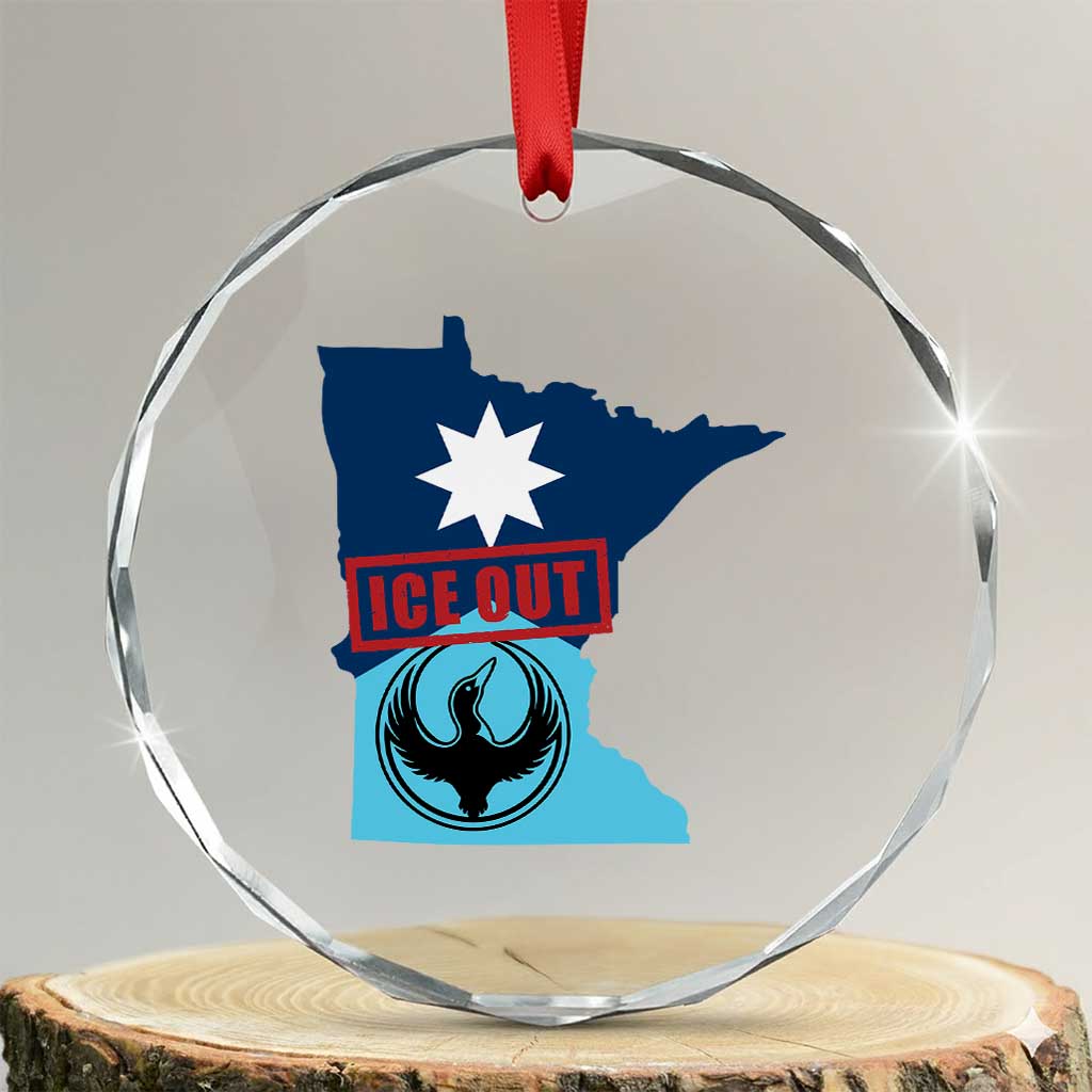 Minnesota Resist Anti ICE Immigration Protest Crystal Glass Ornament Ice Out
