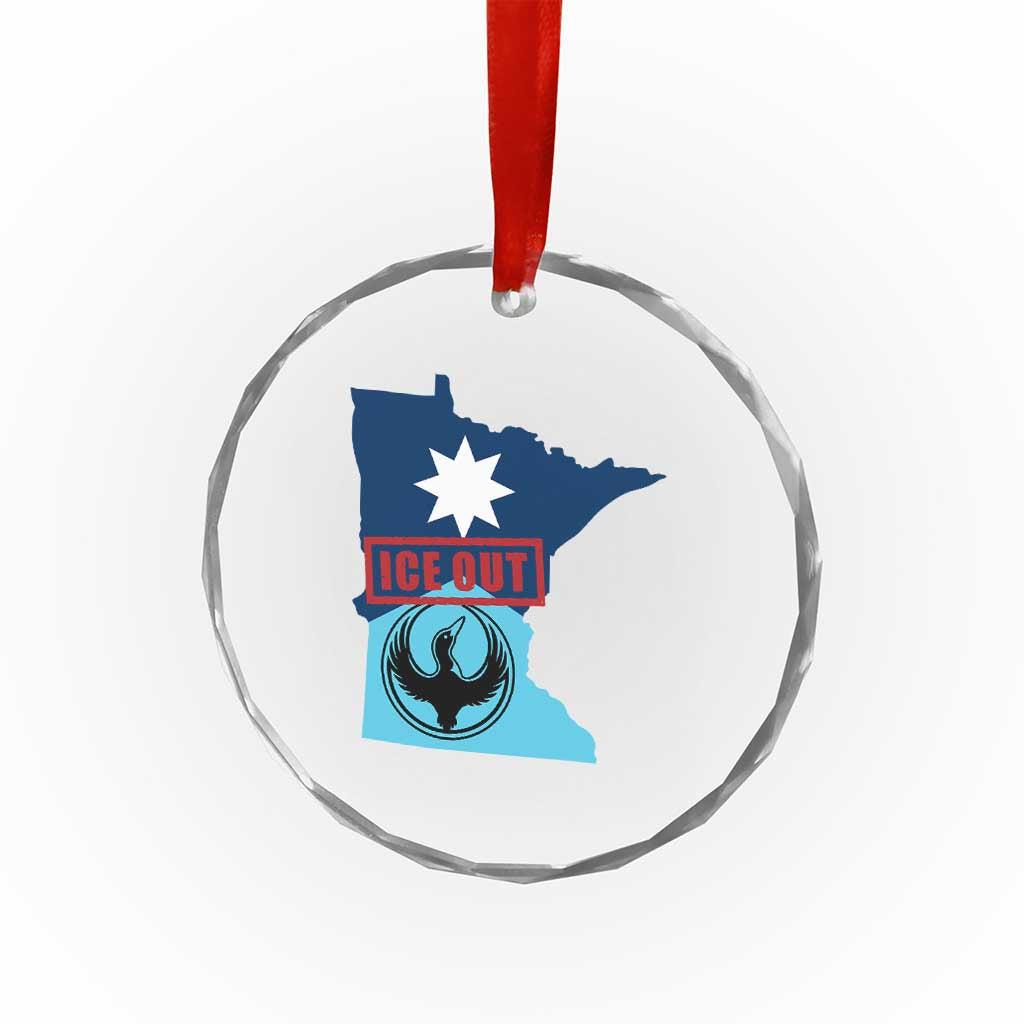 Minnesota Resist Anti ICE Immigration Protest Crystal Glass Ornament Ice Out