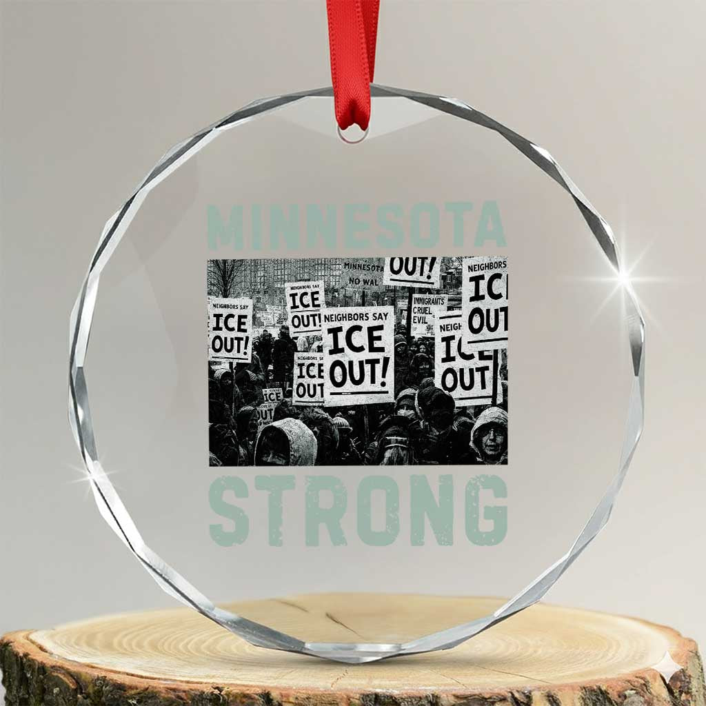 Minnesota Resist Anti ICE Immigration Protest Crystal Glass Ornament Streets Of Minneapolis Right Now Ice Out