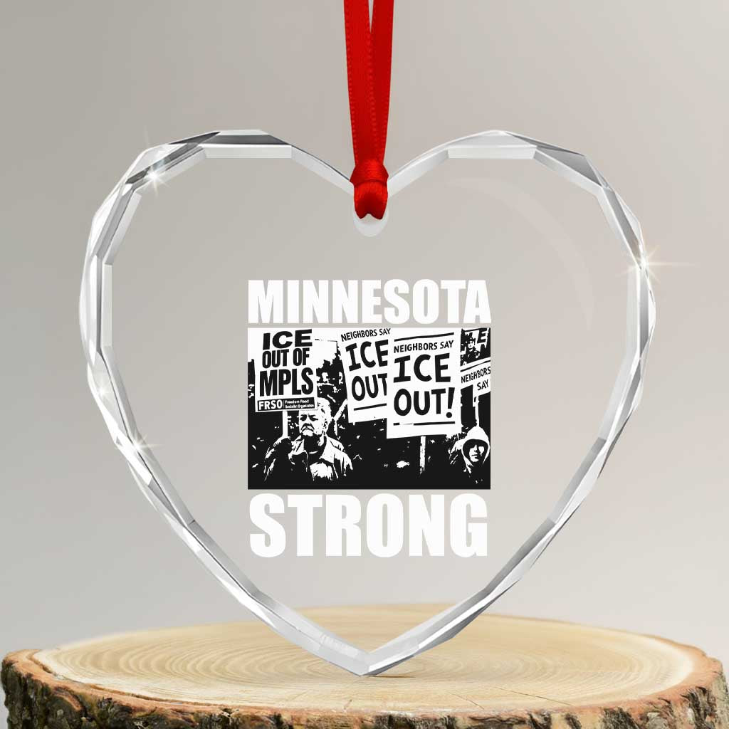 Minnesota Resist Anti ICE Immigration Protest Heart Crystal Glass Ornament Bruce Streets Of Minneapolis Right Now