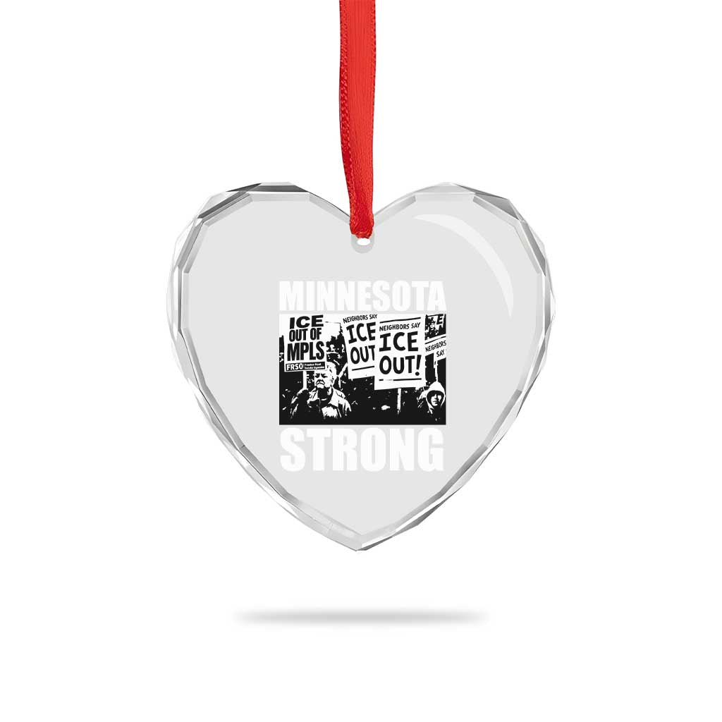Minnesota Resist Anti ICE Immigration Protest Heart Crystal Glass Ornament Bruce Streets Of Minneapolis Right Now