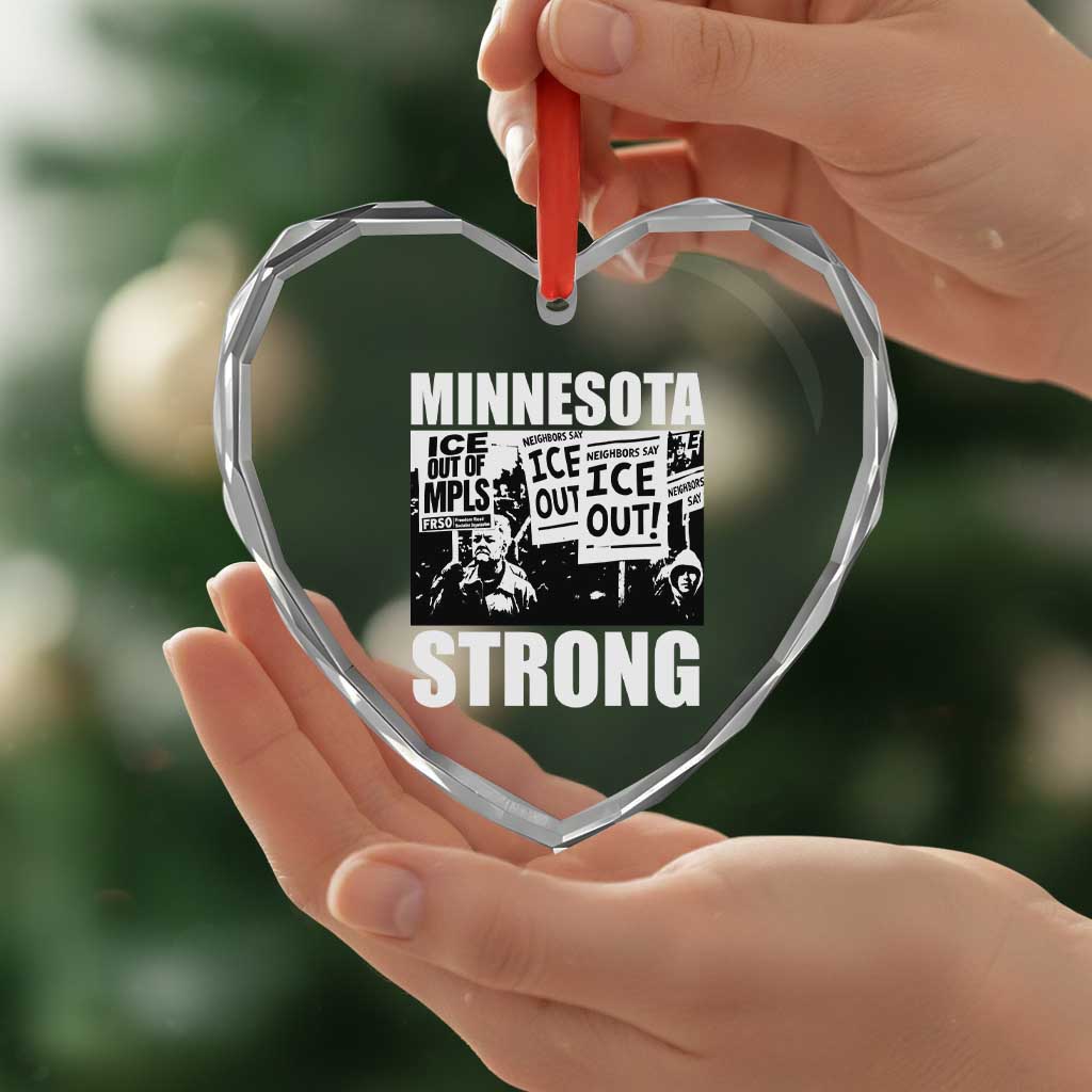 Minnesota Resist Anti ICE Immigration Protest Heart Crystal Glass Ornament Bruce Streets Of Minneapolis Right Now