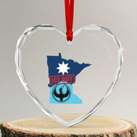 Minnesota Resist Anti ICE Immigration Protest Heart Crystal Glass Ornament Ice Out