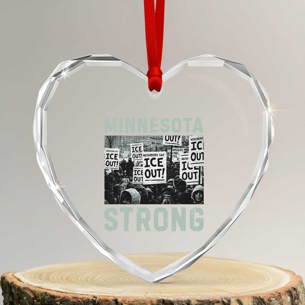 Minnesota Resist Anti ICE Immigration Protest Heart Crystal Glass Ornament Streets Of Minneapolis Right Now Ice Out