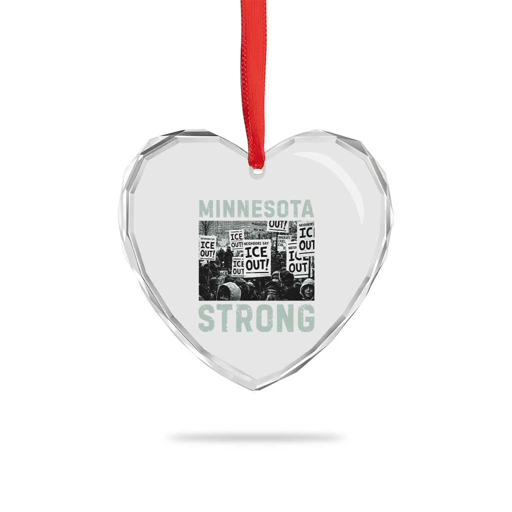 Minnesota Resist Anti ICE Immigration Protest Heart Crystal Glass Ornament Streets Of Minneapolis Right Now Ice Out