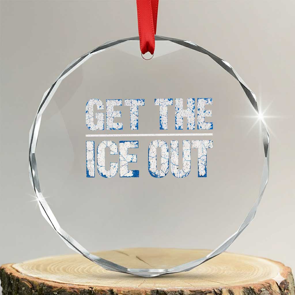 Minnesota Resist Anti ICE Immigration Protest Ladies Crystal Glass Ornament