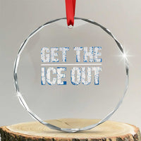 Minnesota Resist Anti ICE Immigration Protest Ladies Crystal Glass Ornament