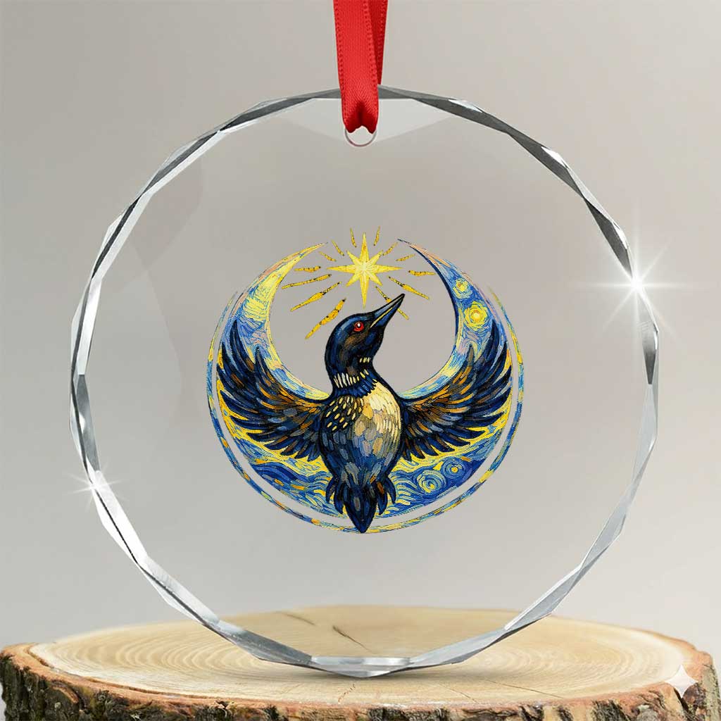Minnesota Strong Crystal Glass Ornament Minneapolis Loon Starry Night Van Gogh