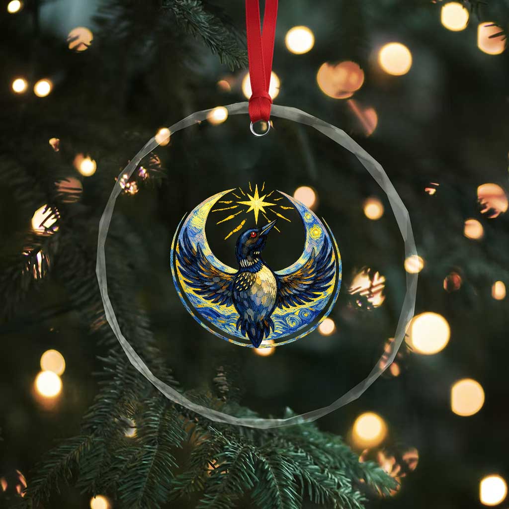 Minnesota Strong Crystal Glass Ornament Minneapolis Loon Starry Night Van Gogh
