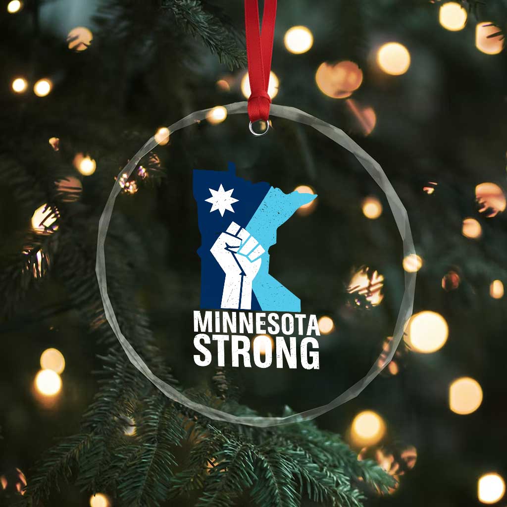 Minnesota Strong Crystal Glass Ornament Minneapolis Resist ICE Immigration Human Rights Protest