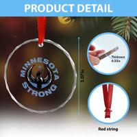 Minnesota Strong Crystal Glass Ornament MN State Bird Loon Resistance Political Protest