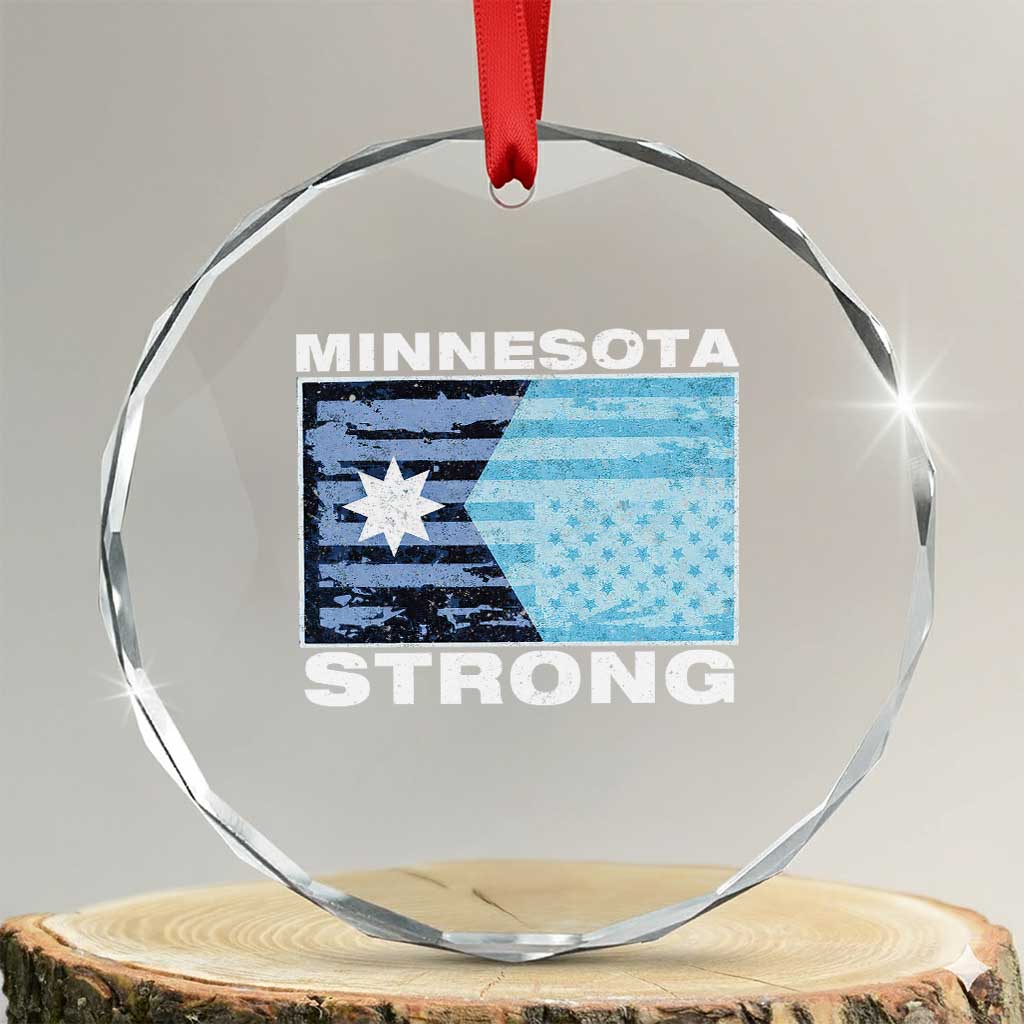 Minnesota Strong Crystal Glass Ornament MN State Flag Political Protest MN Resistance Abolish ICE