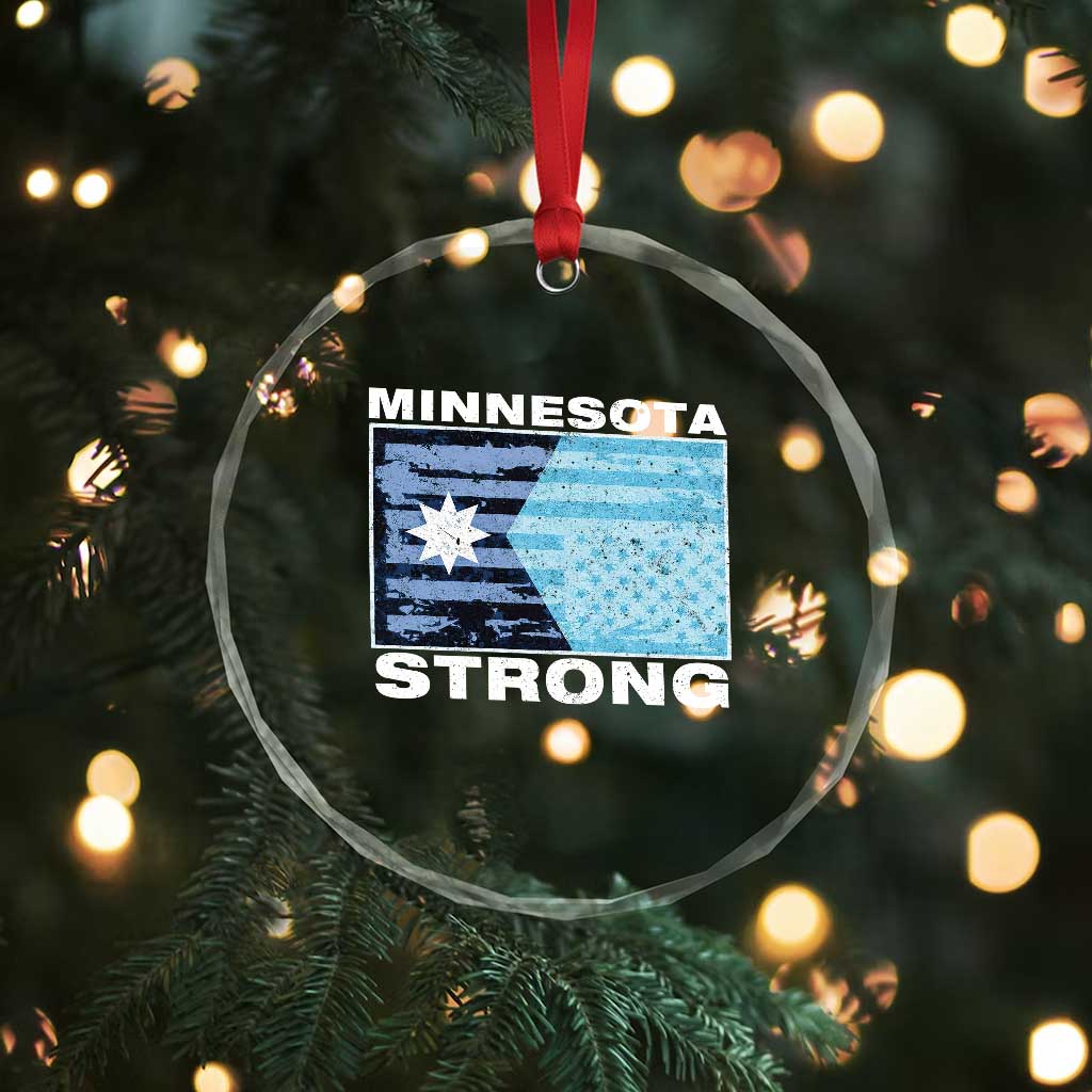 Minnesota Strong Crystal Glass Ornament MN State Flag Political Protest MN Resistance Abolish ICE