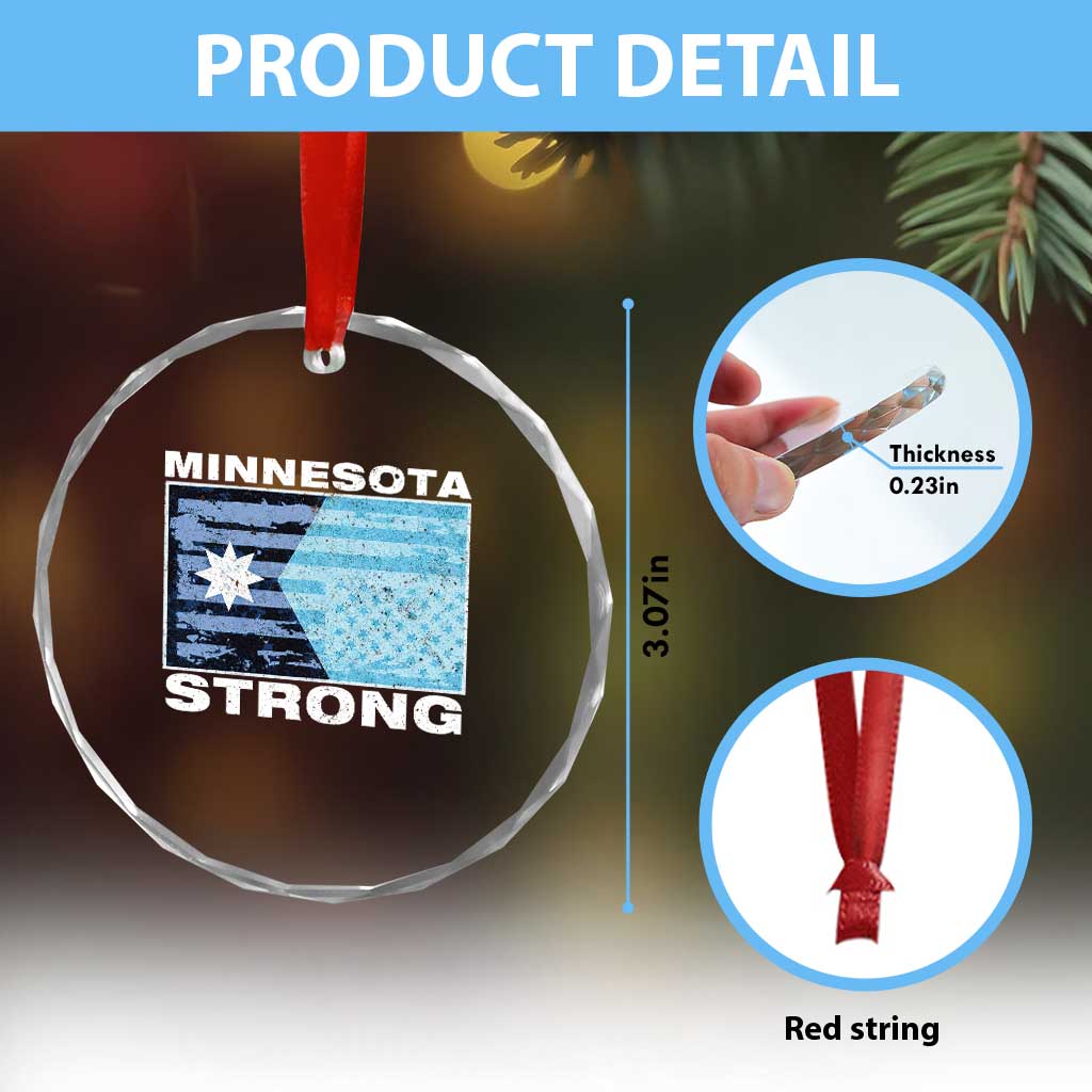 Minnesota Strong Crystal Glass Ornament MN State Flag Political Protest MN Resistance Abolish ICE