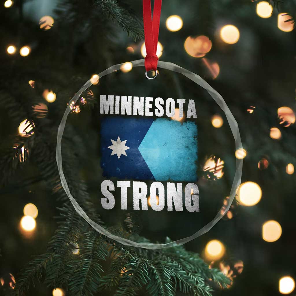 Minnesota Strong Crystal Glass Ornament MN State Pride Community Resistance