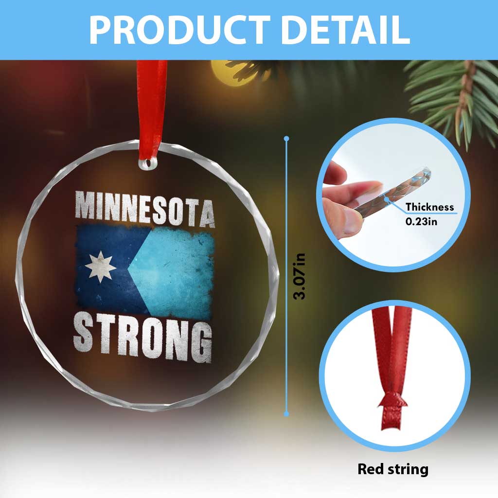 Minnesota Strong Crystal Glass Ornament MN State Pride Community Resistance